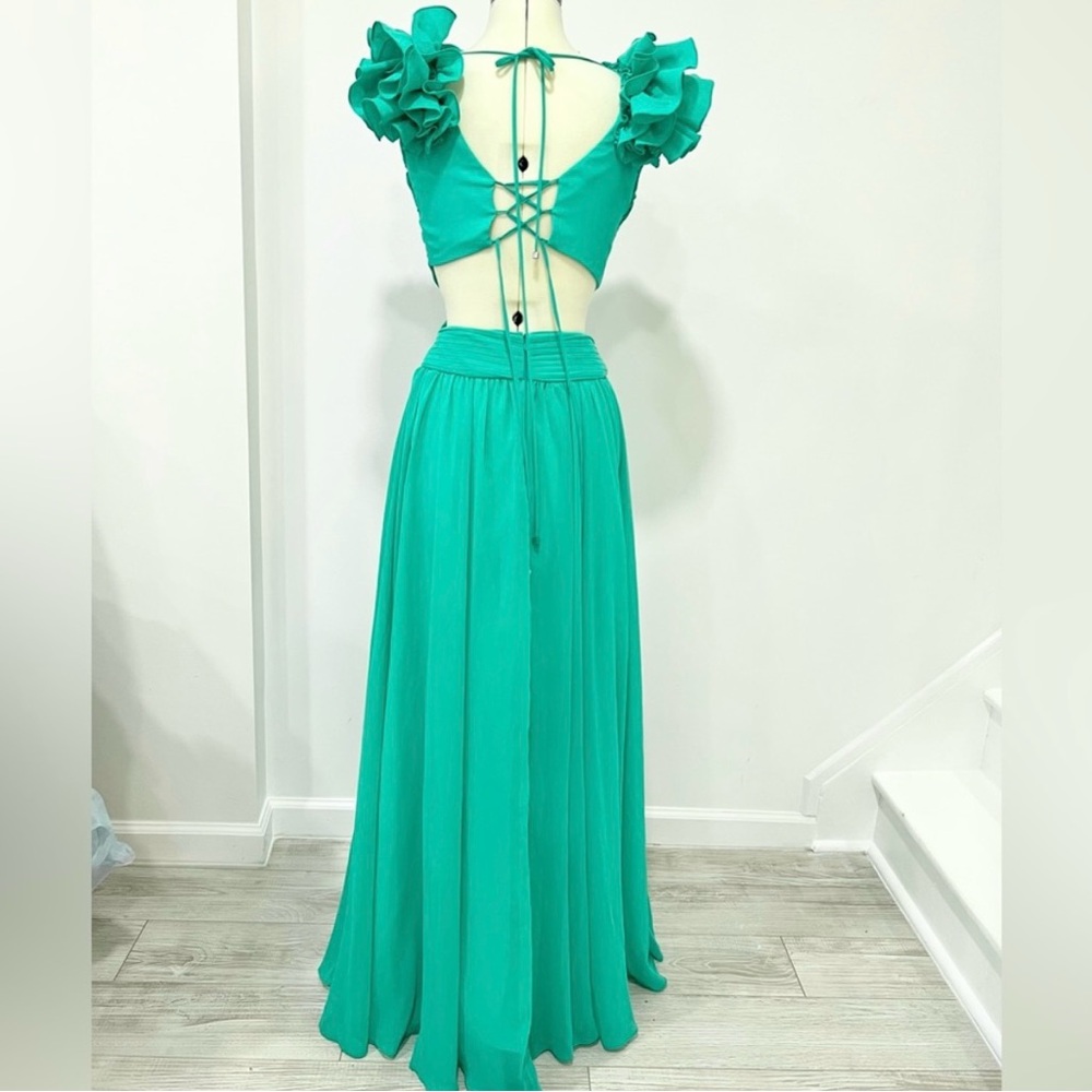 PatBO Teal Ruffled Maxi Dress - Picture 7 of 10